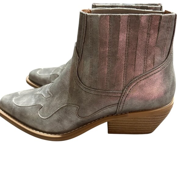 Forever 21 Silver Ankle Cowboy Boots Size 7 - Picture 4 of 9